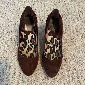 Jessica Simpson Brown Suede Kalvert Heels. Size 8